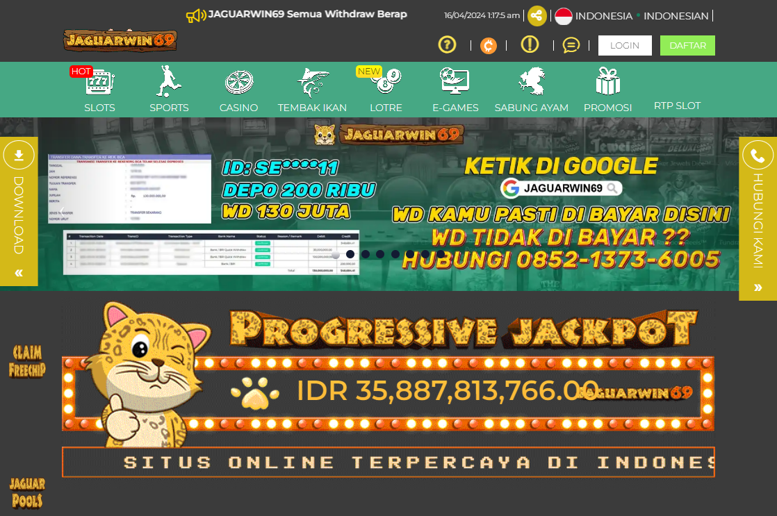Jaguarwin69 Situs Slot Online RTP Live Terpercaya Hari Ini